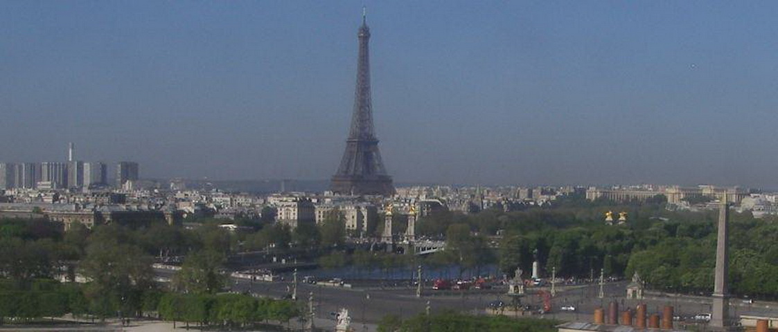 Paříž, panorama s Eiffelovou věží